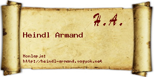 Heindl Armand névjegykártya